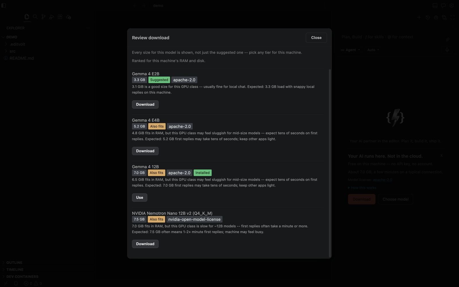 Choosing an on-device chat model