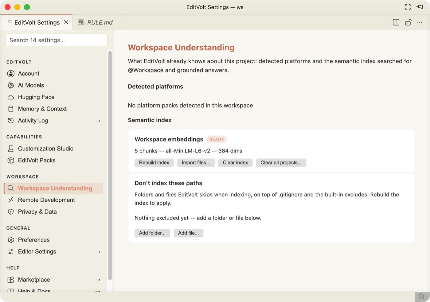 Workspace Understanding
